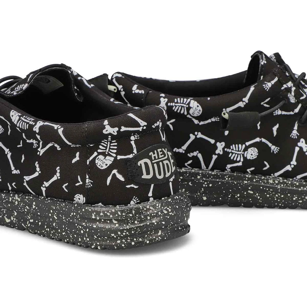 Men's Wally Skeletons Canvas Casual Shoe - Black