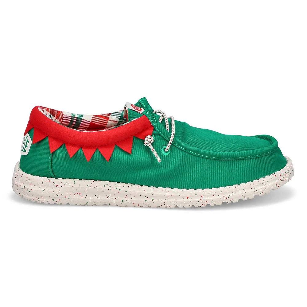 Men's Wally Holiday Elf Casual Shoe - Green/Red