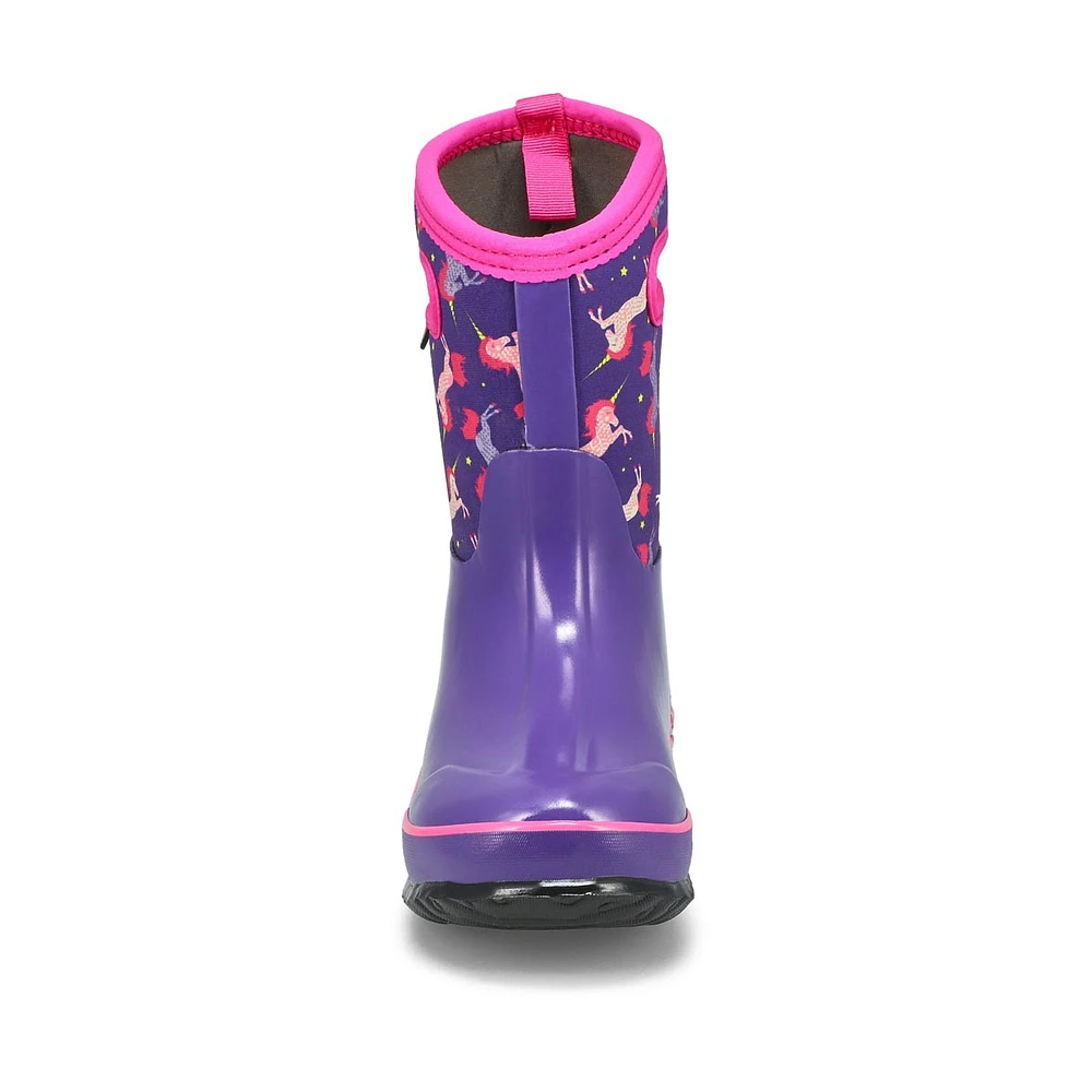 Botte imperméable CLASSIC UNICORNS noire filles