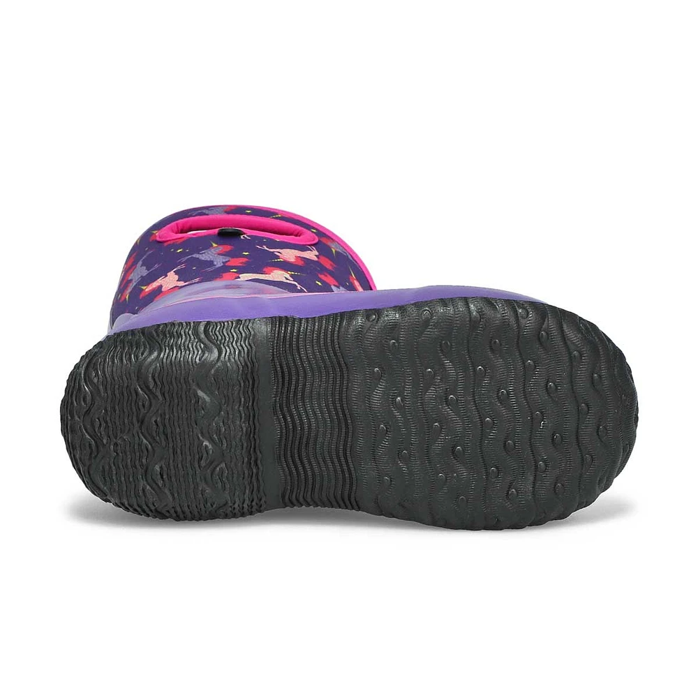 Botte imperméable CLASSIC UNICORNS noire filles