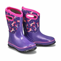 Botte imperméable CLASSIC UNICORNS noire filles