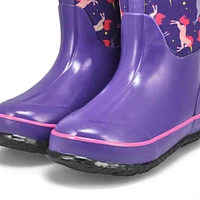 Botte imperméable CLASSIC UNICORNS noire filles