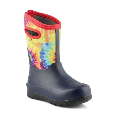 Kid's Neo-Classic Tie Dye Waterproof Boot - Navy