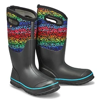 Women's Classic Rainbow Dots Waterproof Boot - Mul