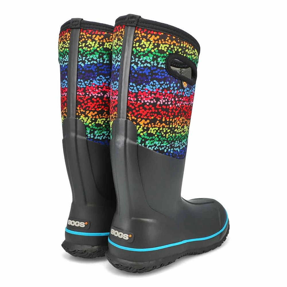 Women's Classic Rainbow Dots Waterproof Boot - Mul