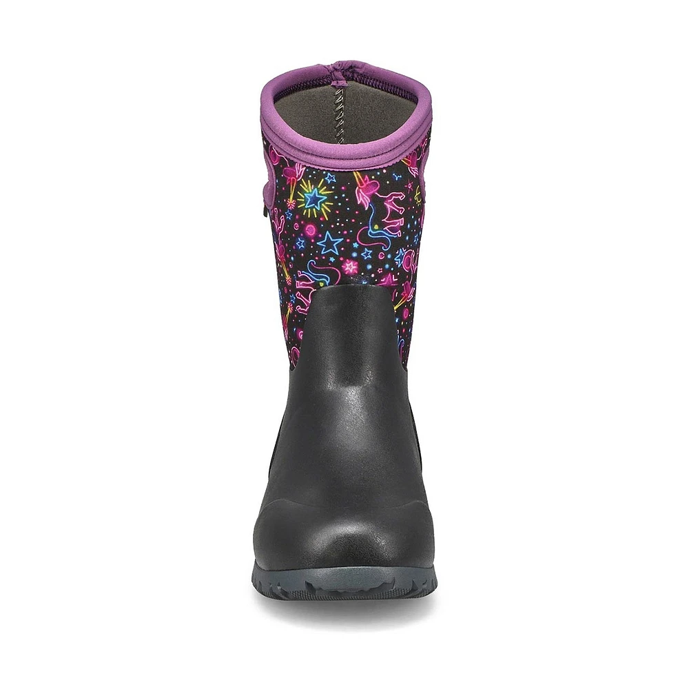 Kids'  York Neon Waterproof Boot - Black Multi