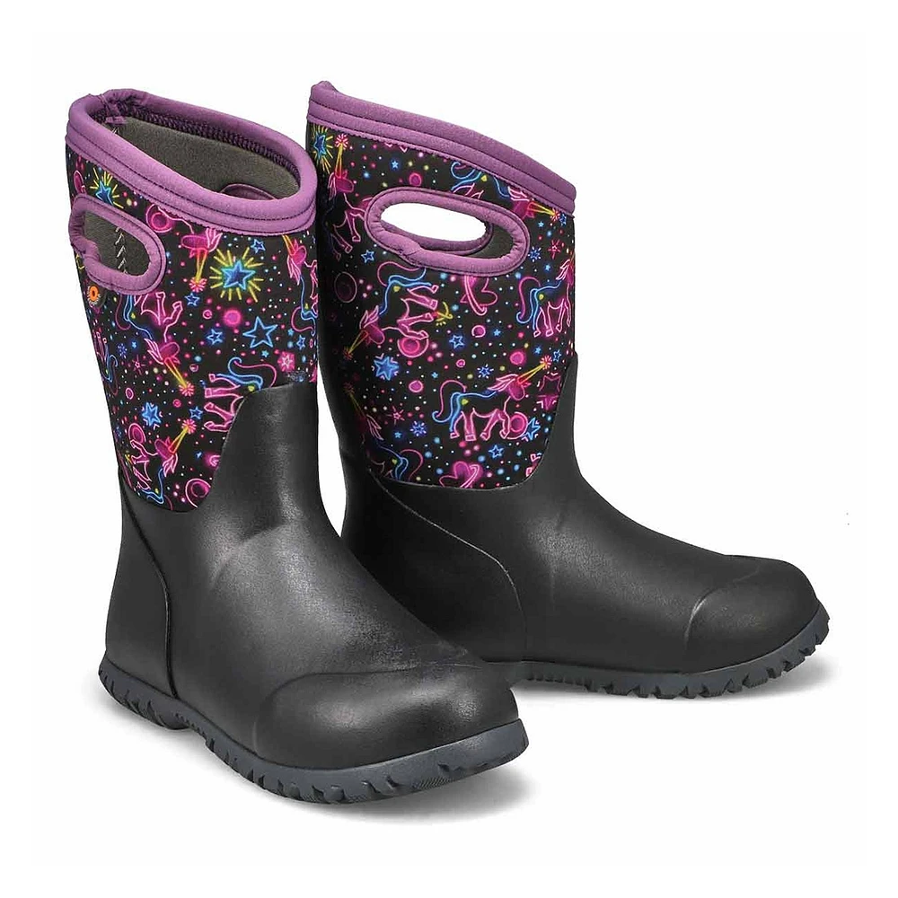 Kids'  York Neon Waterproof Boot - Black Multi