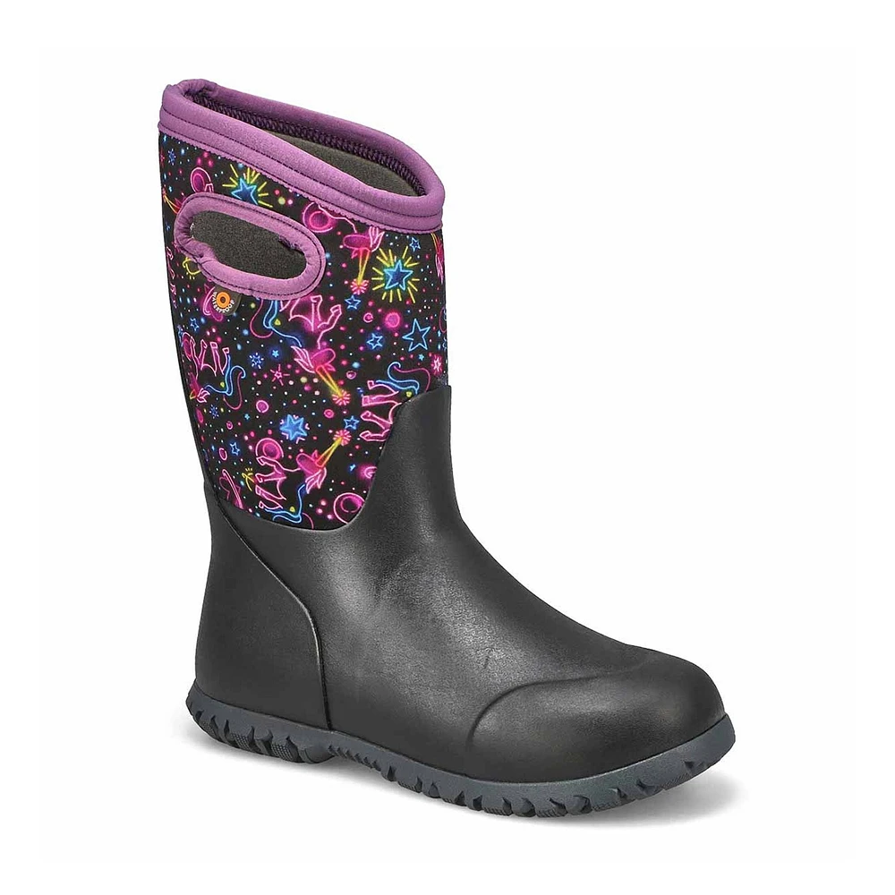 Kids'  York Neon Waterproof Boot - Black Multi