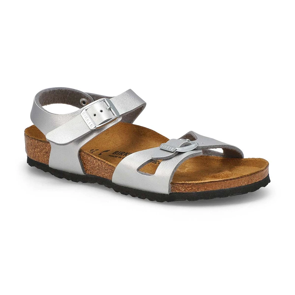 Kids' Rio Birko-Flor 2 Strap Narrow Sandal - Silve