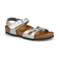 Kids' Rio Birko-Flor 2 Strap Narrow Sandal - Silve