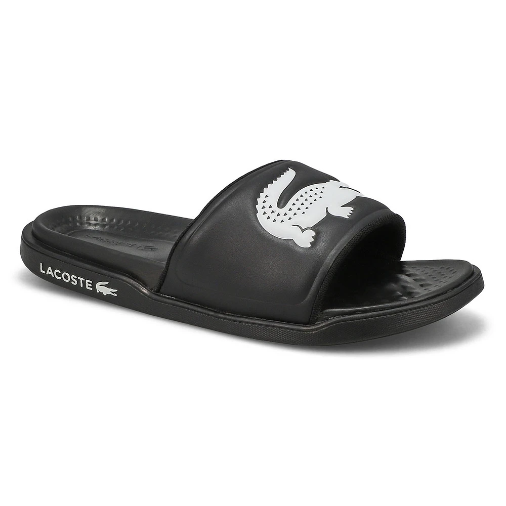 lacoste croco slide sandal