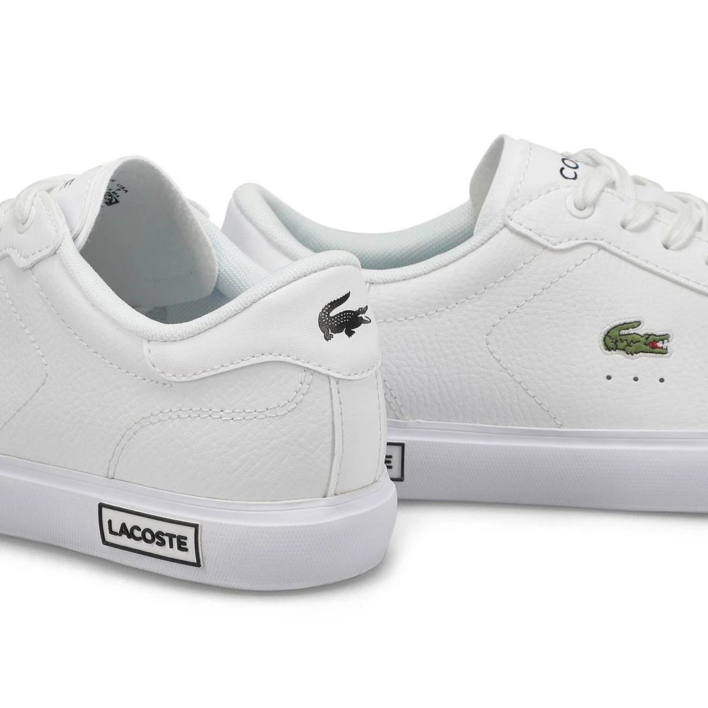 Women's Powercourt Leather Sneaker- White/Black