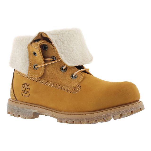 womens timberland fleece roll down boot tan