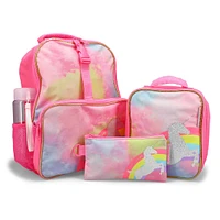 Kids' 5 Piece Dino Backpack School Kit - Black/Gre