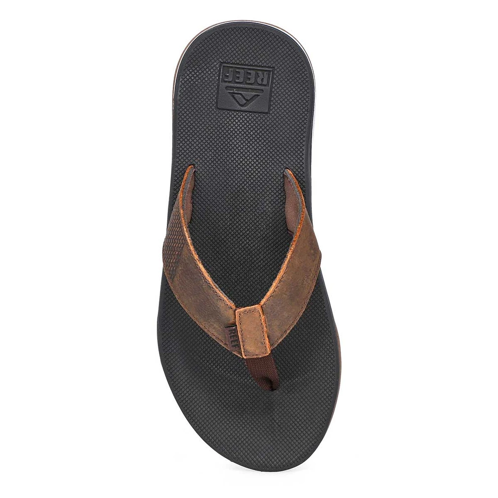 Men's Fanning Low Thong Sandal - Dk Brown Leather