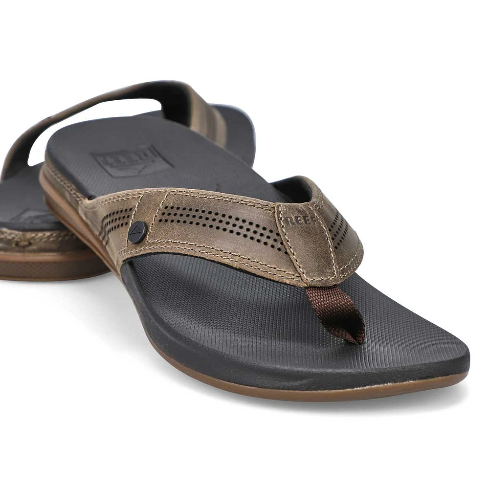 Men's Cushion Lux Thong Sandal - Tan/Black