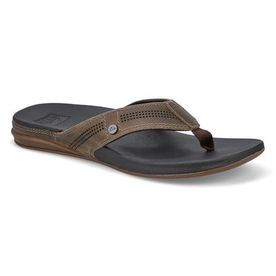 Men's Cushion Lux Thong Sandal - Tan/Black