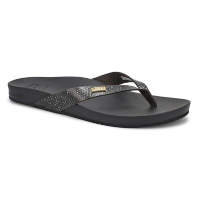 Women's Cushion Court Flip Flop - Sassy Black