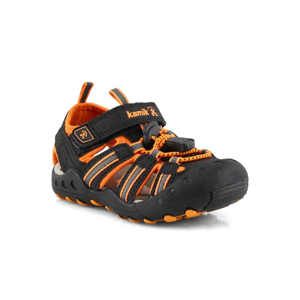 Infants' Crab Closed Toe Sandal - Black/Orange