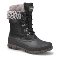 Women's Creek Lace Up Waterproof Winter Boot - Bla