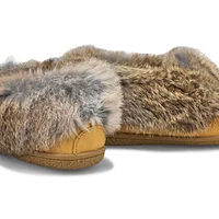 Women's Cute 5 Leather Rabbit Fur SoftMocs