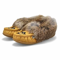 Women's Cute 5 Leather Rabbit Fur SoftMocs