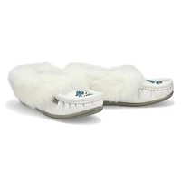 Women's Cute 5 Leather Rabbit Fur SoftMocs