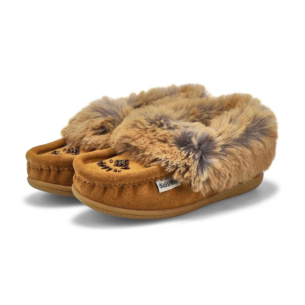 Girls' Cute 6 Jr Faux Rabbit Fur SoftMocs