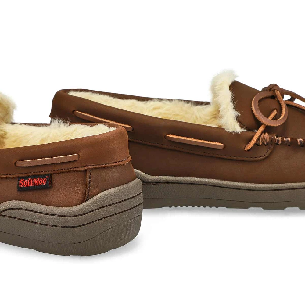 SoftMocs doublé Danny Lined, cuir brun Crazyh, hom