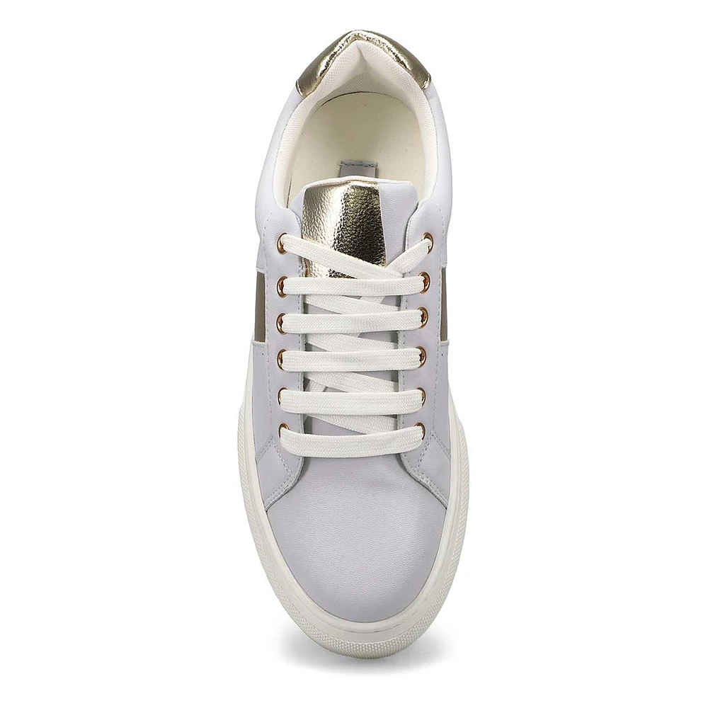 Women's  Dell Lace Up Fashion Sneaker - White/Gold