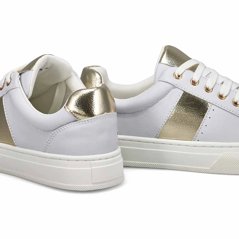 Women's  Dell Lace Up Fashion Sneaker - White/Gold