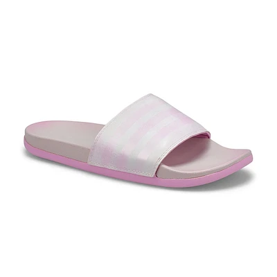 ADILETTE CF+ STRIPES W, blanc/lilas, femmes