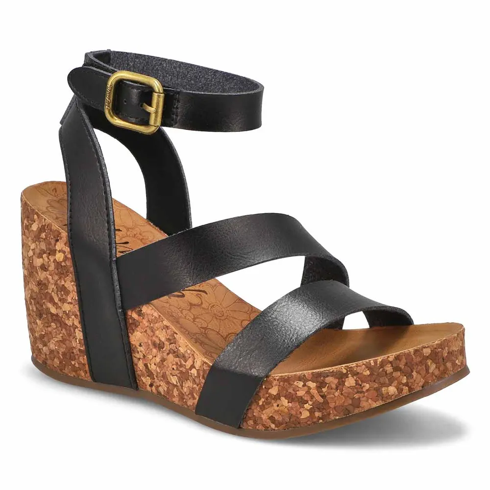 Ramon Tenza Black Cork Wedge Slingback Sandals 9 | Slingback sandal, Brown  leather heels, Leather heels