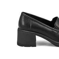 Women's Helena Leather Stacked Heel Penny Loafer