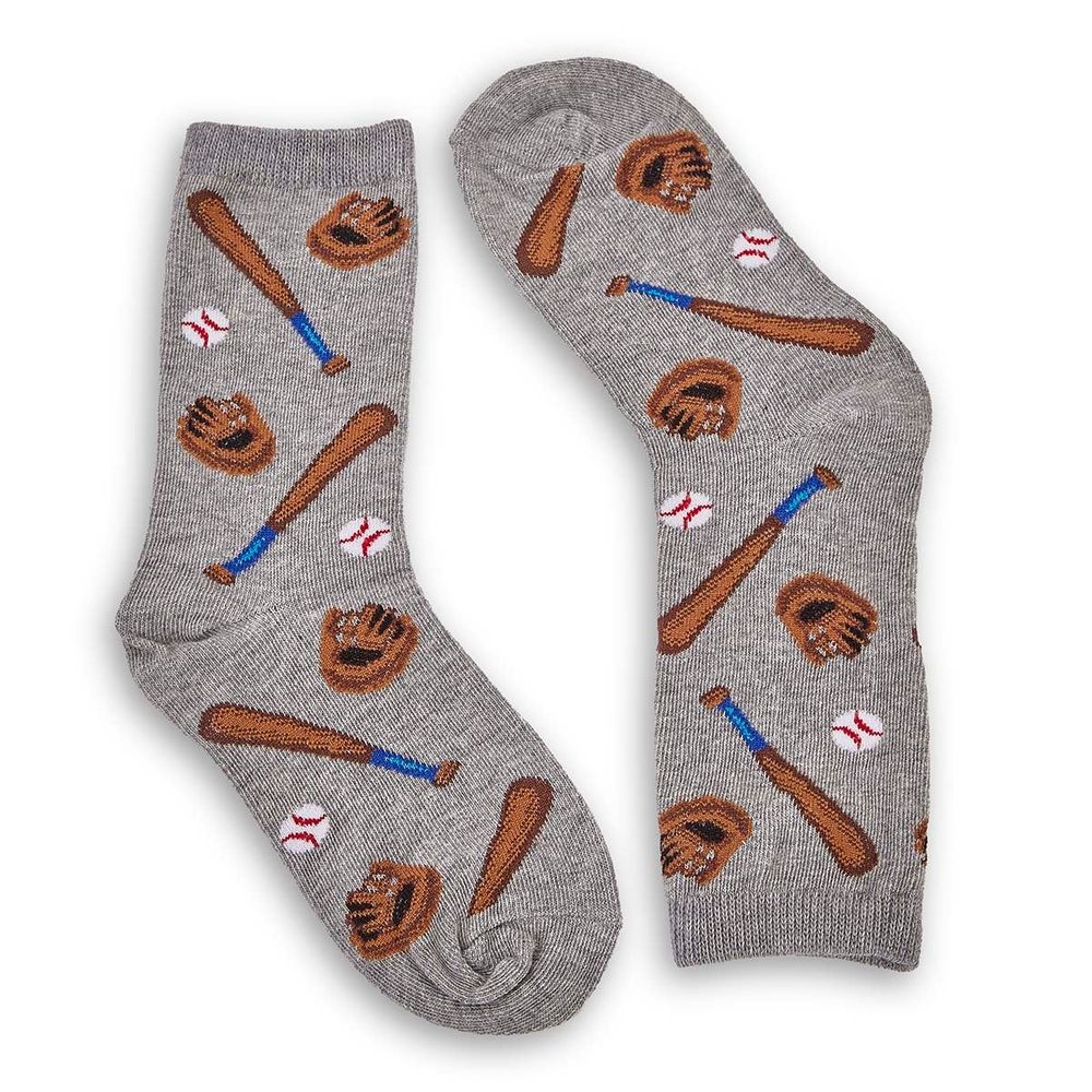 Boys' Baseball Sock - Grey Printed