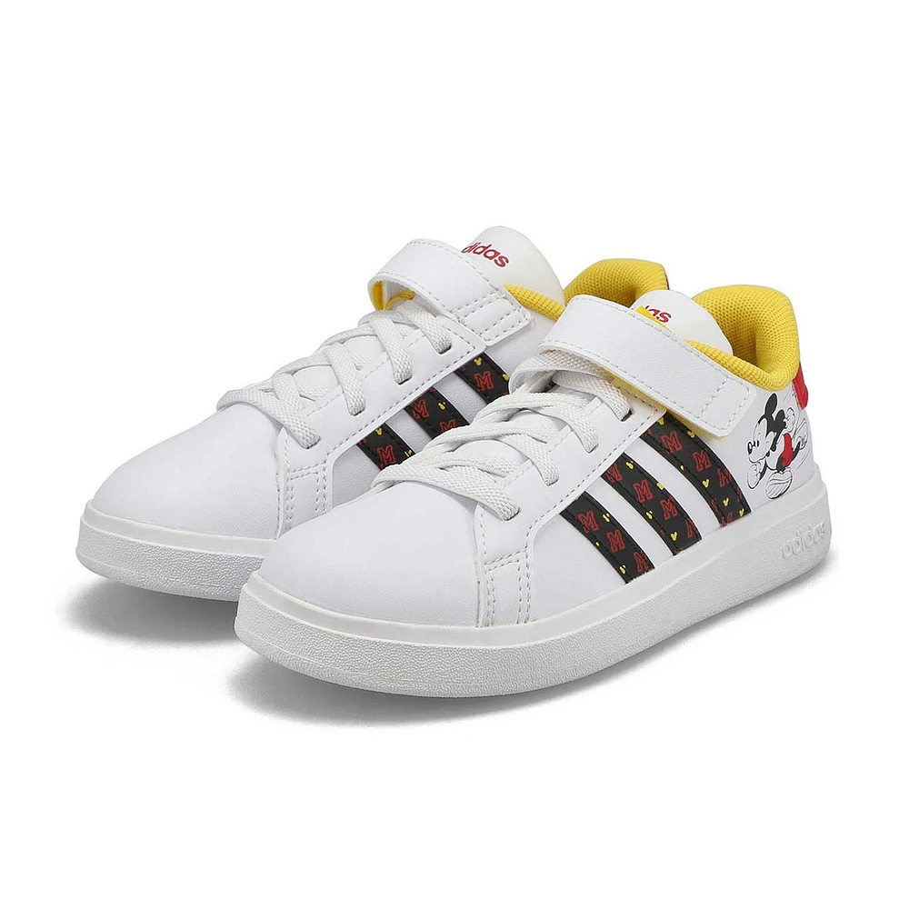 Girls'  Grand Court 2.0 K Sneaker - White/Jade/Pin