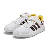 Girls'  Grand Court 2.0 K Sneaker - White/Jade/Pin