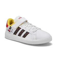 Girls'  Grand Court 2.0 K Sneaker - White/Jade/Pin