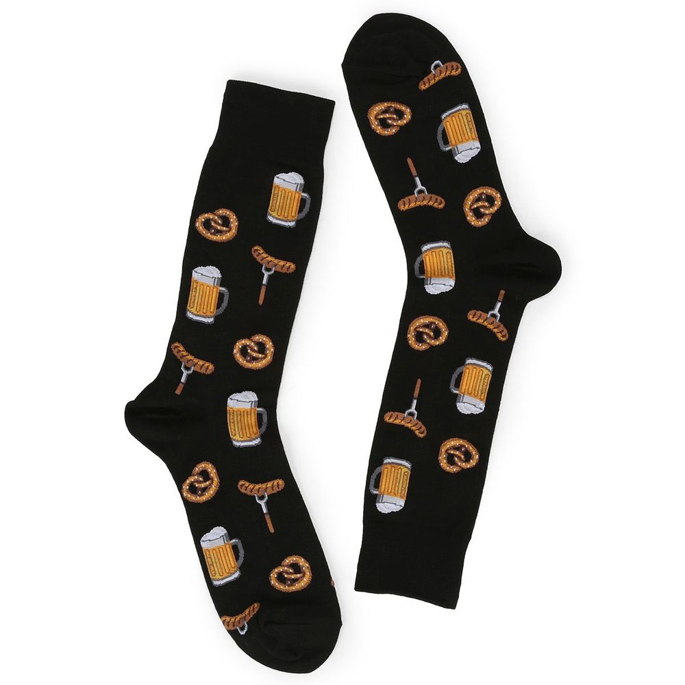 Hot Sox Men's Beer and Pretzel Printed Sock