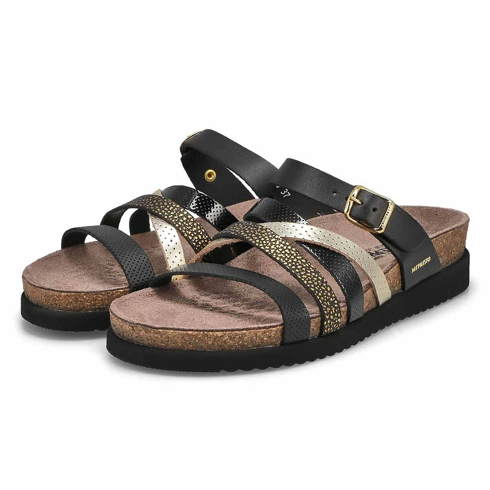 Women's Huleda Footbed Strappy Slide Sandal - Blac