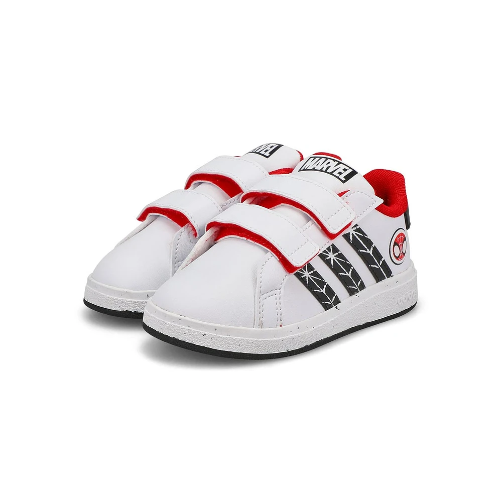 Infants' Grand Court Spiderman Sneaker - White/Bla