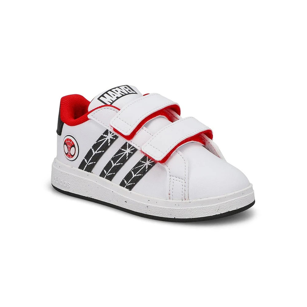 Infants' Grand Court Spiderman Sneaker - White/Bla