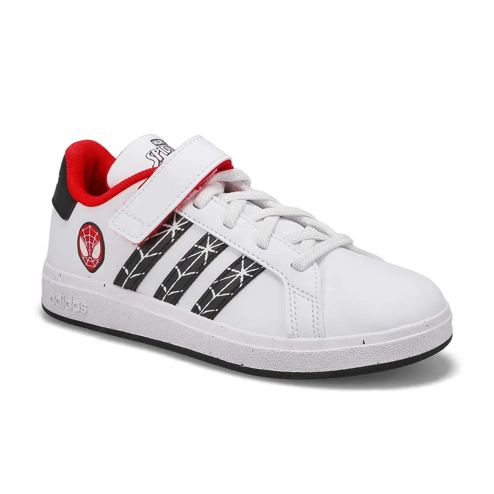 Kids' Grand Court Spiderman Sneaker - White/Black/