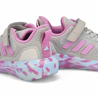 Girls'  FortaRun 3.0 EL C Sneaker - Grey/Purple/Gr