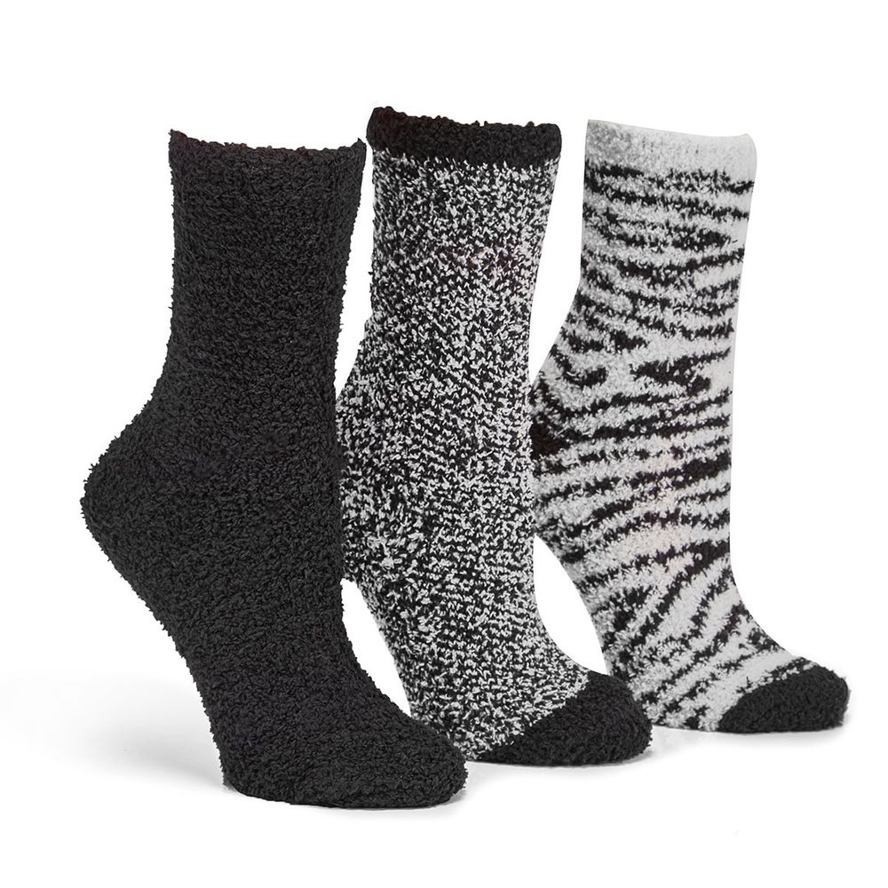 Women's Zebra Crew Socks - Multi Coloured 3pk