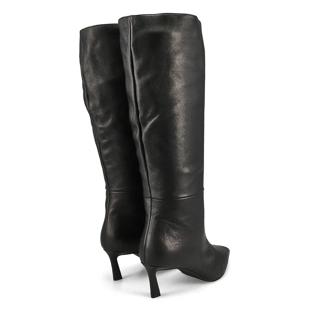 Women's Lavan Leather Knee High Dress Boot - Black