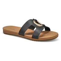 Women's Mikayla Patent Leather Slide Sandal - Blac