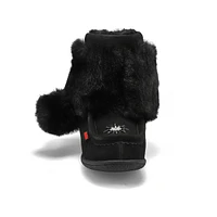 Girls' Minimuk3 Jr Faux Fur SoftMocs - Black