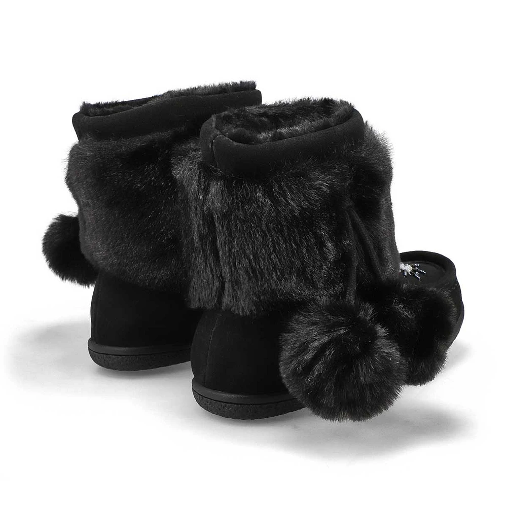 Girls' Minimuk3 Jr Faux Fur SoftMocs - Black