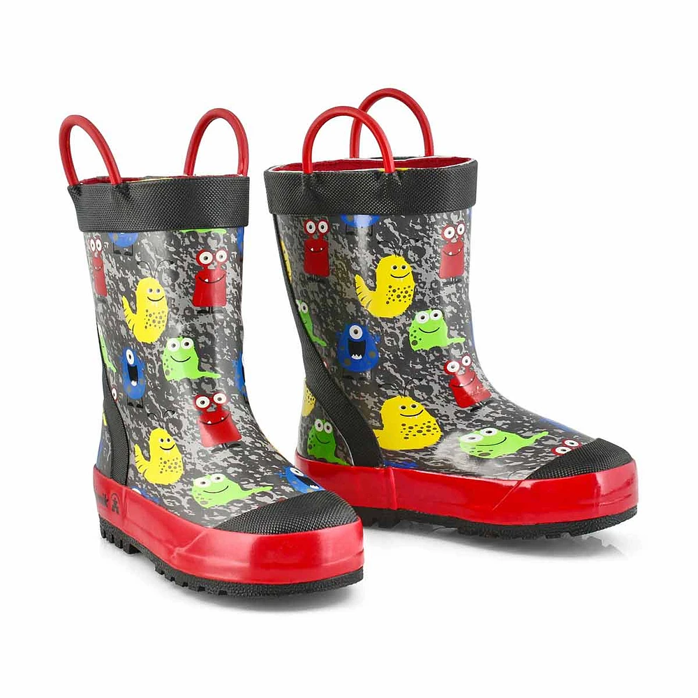 Boys' Monsters Rain Boot - Black